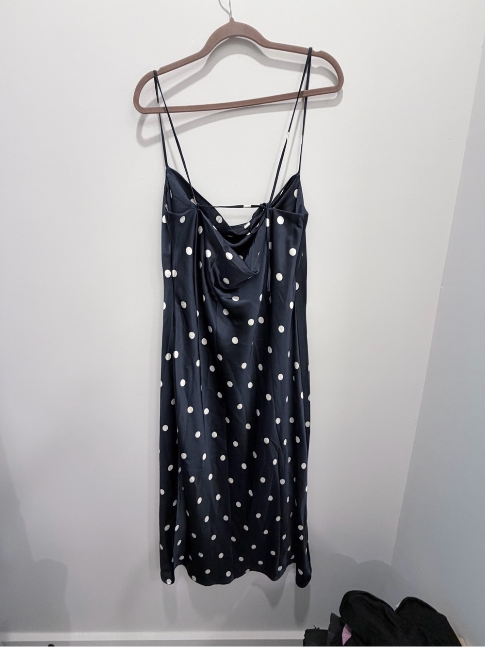 NWT Old Navy The Occasion Navy Polka Dot Slip Dress L Petite - Picture 3 of 10
